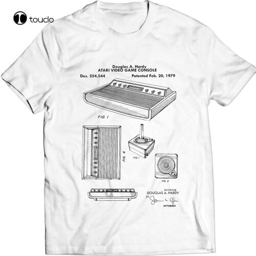 New Cool Tee Shirt Atari Original Video Game Console Patent T-Shirt Tee Fashion Cotton T-Shirt