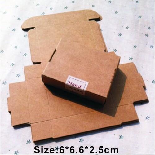 Wholesale 1000PCS/LOT Size 6*6.6*2.5cm Kraft Paper Box Free Print 1 Color LOGO Paper Gift Box