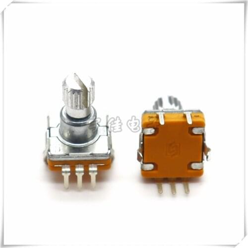 2 Pieces EC11 Type Rotary Encoder With Button Switch 30 Positioning 15 Pulse Flower Shaft Handle 12.5MM