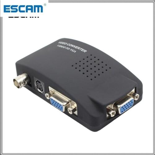 High Resolution BNC To VGA Converter Video S-Video Adapter Cable CRT/LCD Monitor Digital Switch Box For CCTV Camera DVD DVR PC