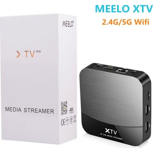 5pcs MEELO PLUS XTV Smart Stalker TV BOX Android 9.0 Amlogic S905X 2GB 16GB XTREAM Codes Set Top Box 5G Wifi 4K Media Player