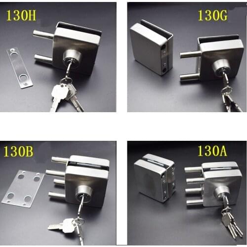 Stainless Steel Entry Gate 10-12mm Glass Door Lock Locks W Key Swing Door Square Design 4 Kinds