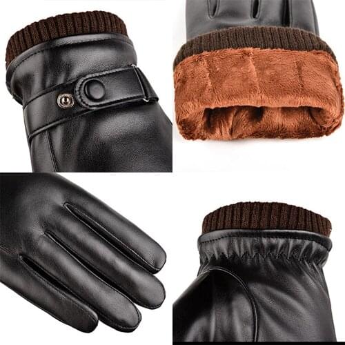 Breathable PU Gloves Wind-Proof For Car Motorcycle Bicycle Rider Motor Vehicle Trucker Driver Black