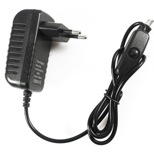 Power Supply Charger AC Adapter 5V 3A Micro USB Cable with Power On/Off Switch For Raspberry Pi 3 banana pi Model B+ Plus