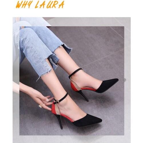Fairy style lady shoes new fashion shallow casual point toe buckle belt thin heel feminine sexy party heels