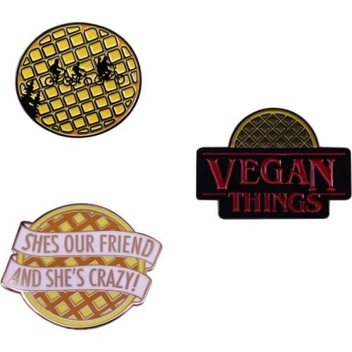 Stranger Things lapel pin Eleven waffle eggo supernatural fans flair addition
