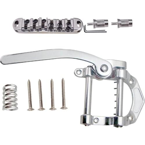 1 Set B5 Tremolo Bridge Tailpiece and Roller Saddle Locking Bridge for LP Guitar