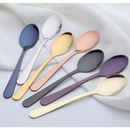 1PC New Teaspoon Tea Spoon Cutlery Set Stainless Steel Mirror Tablespoon Tableware For Tea Party PA 006