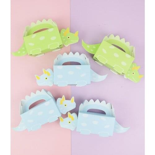 10 pcs/set Blue Green Dinosaur Decorations Party Candy box Baby shower wedding birthday party party gifts package box for kids