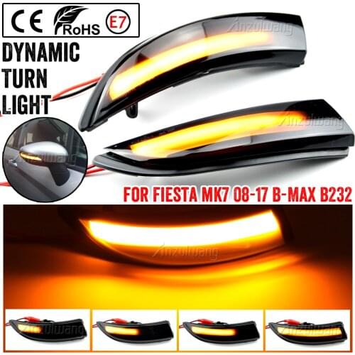 2pcs Dynamic LED Turn Signal Light Flowing Side Wing Rearview Mirror Indicator For Ford Fiesta Mk7 2008-2017 for Ford B-Max