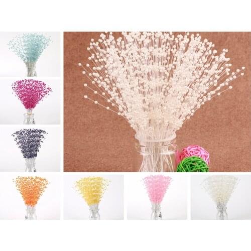 20 Bunch Pearl Flower Stem Beads Garland Sprays Bridal Bouquet Wedding Party