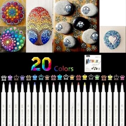 20 Colors Premium Acrylic Pens Marker Pens Paint Pen Write On Stones Glass