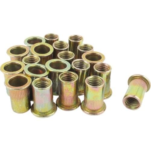 20pcs Flat Head Metric Steel M10 Blind Insert Rivet Nut Rivnut