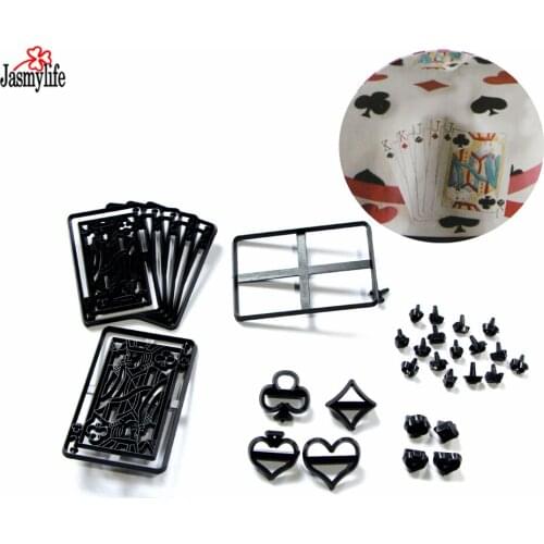 28PCS/SET Poker Card Cookie Cutter Plastic Cupcake Sugarcraft Fondant Cutter Poker Set Cake Cutting Mould Cake Decorating Tools