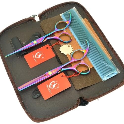 5.5" Professional Barber Hair Scissors Set Japanese Steel Salon Hairdressing Cutting Thinning Shears Hair Styling Tools A0009A