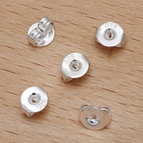 5000pcs 4mm 925 mark copper metal silver plated earring stoppers earring backs earring findings jewelry accessories