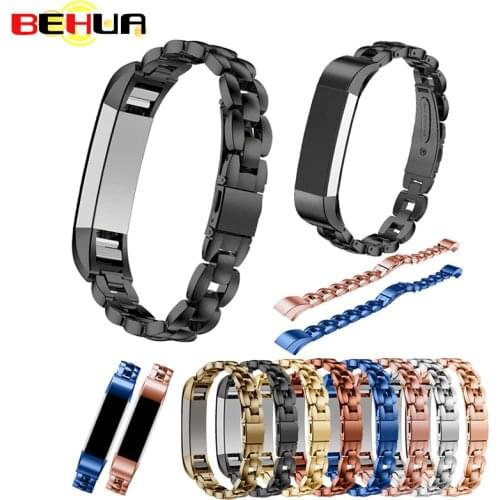 2018 High Quality Watch band Adapted for Fitbit Alta smart bracelet watchbands models three bead steel strap for fitbit Alta HR