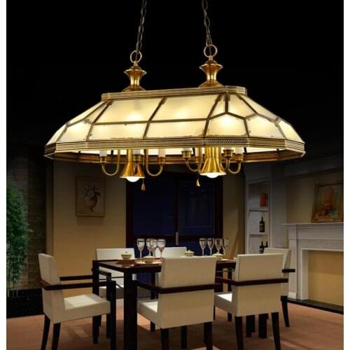 Free Shipping Nordic Luxury LED Copper Chandelier lights Brass Pendant Chandelier Lights European Luxurious Glass Pendant Lamp