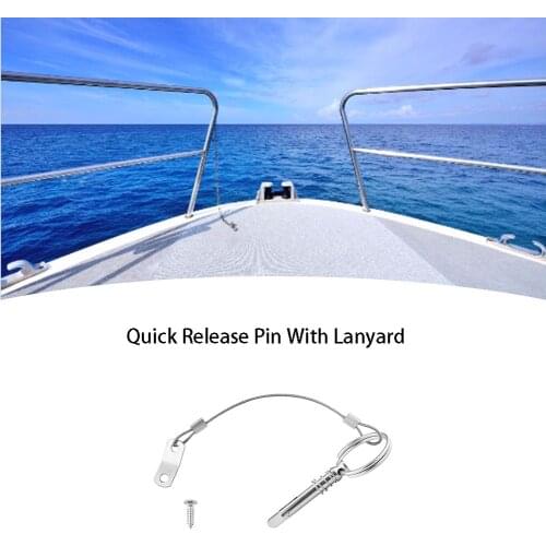 2PCS 6mm Marine Grade 316 Stainless Steel Quick Release Pin With Lanyard For Boat Bimini Top Deck Hinge Marine Hardware Boat