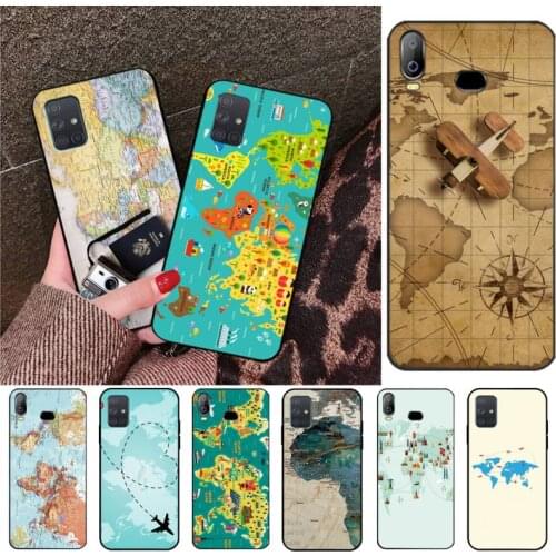 Travel in the world map Phone Case For Samsung Galaxy A21S A01 A11 A31 A81 A10 A20E A30 A40 A50 A70 A80 A71 A51
