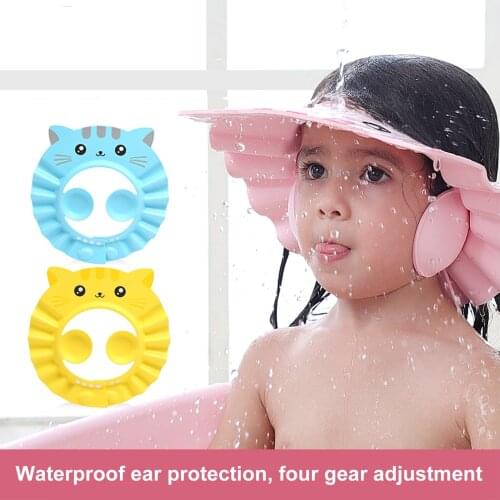 Baby Shower Cap Safe Shampoo Shower Bathing Bath Protect Soft Cap Hat For Baby Wash Hair Shield Bebes Bath Head Cover