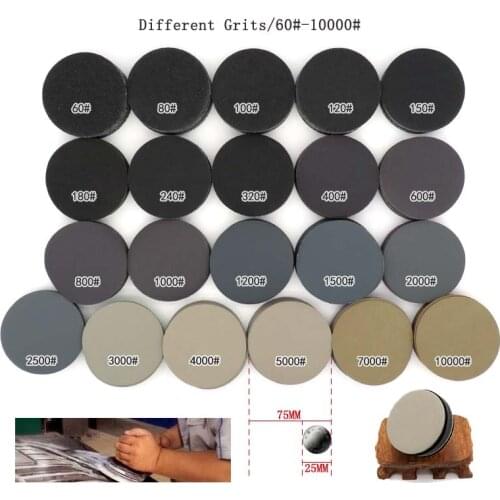100PCS 3Inch 75MM Waterproof Sandpaper Hook and Loop Sanding Discs Silicon Carbide Wet&Dry 60 to 10000 Grits