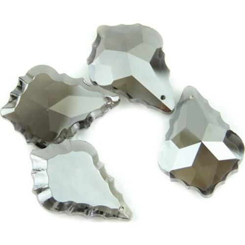 Smoke Gray 38mm/50mm/63mm/76mm Crystal Glass Chandelier Crystal Maple Leaf Crystal Hanging Pendant For Lamp Part