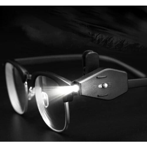 2PCS fishingLights Flashlight Universal Portable Glasses Reading Lamp Clip Lantern Adjustable Eyeglasses