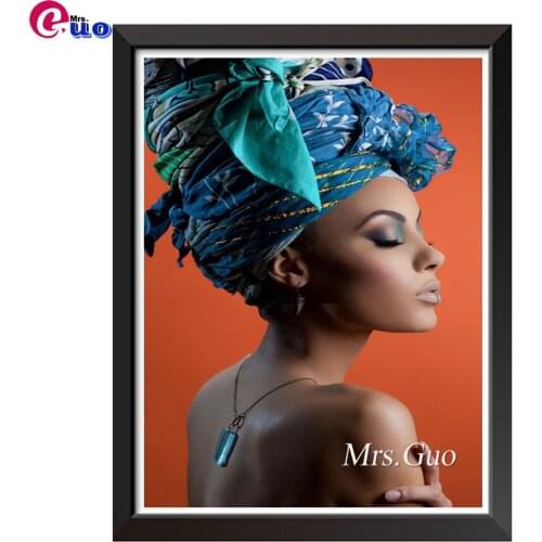 Diy Diamond Painting Full Square kerchief African Women Picture Rhinestone Embroidery Diamond Mosaic 5d Cross Stitch Wall Decor