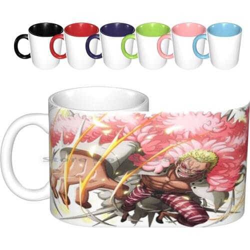 Doflamingo Ceramic Mugs Coffee Cups Milk Tea Mug Doflamingo Luffy Monkey D Luffy Hat Mugiwara Strawhat Creative Trending