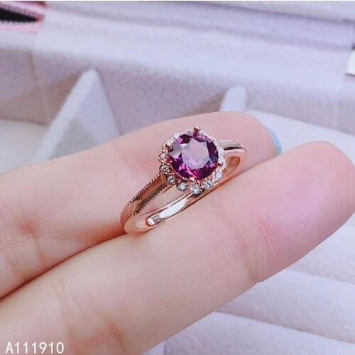 KJJEAXCMY fine jewelry 925 sterling silver inlaid natural Garnet trendy ladies ring support detection classic