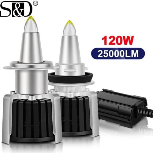 2Pcs Canbus 120W H1 H7 H8 H11 9005/HB3 9006/HB4 Led Headlight Bulb D1S D2S D3S D4S 9012 HIR2 Car Lights 25000LM Turbo Lamp