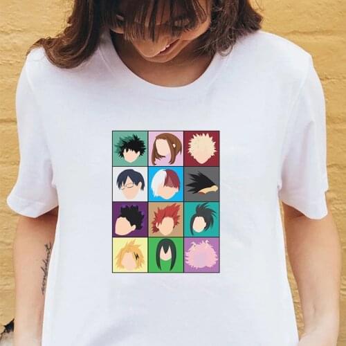 Summer Clothes for Women Anime My Hero Academia Tees 100%Cotton Tops Cartoon Katsuki Bakugou Harajuku Unisex Clothes Male Female