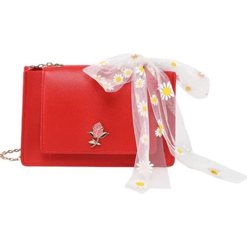 Fashion Small Crossbody Bag 2020 Korean New Hardware Female Bag PU Leather Shoulder Messenger Bag Casual Chain Square Bag Purse