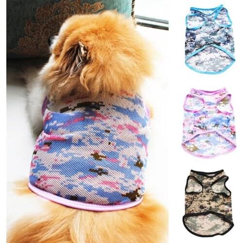 Pet Dog Clothes Cute Camouflage Mesh Vest For Small Medium Dogs Spring Summer T-Shirt Puppy Costume Vest Apparel Chihuahua