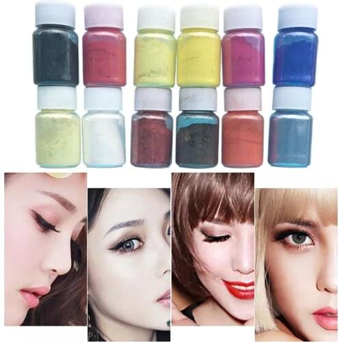 12/24 Pcs Handmade Pearlescent Mica Powder Epoxy Resin Dye Pearl Pigment Resin Glue Pigments Material Crystal Mold Soap Making