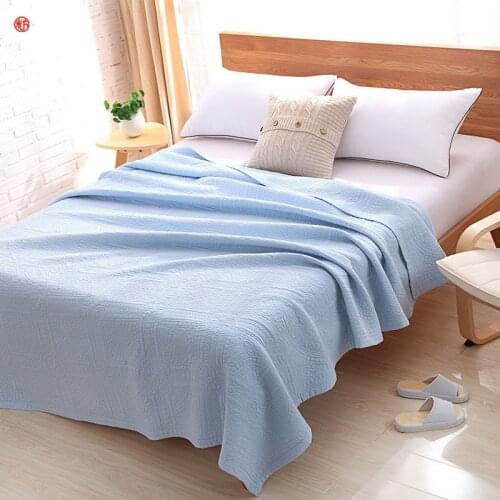 Blue Manual Quilting Patchwork Beige Pink Blanket 100%cotton Bedding Bed Cover Air-Conditioning Comforter Bedspread 200*230cm