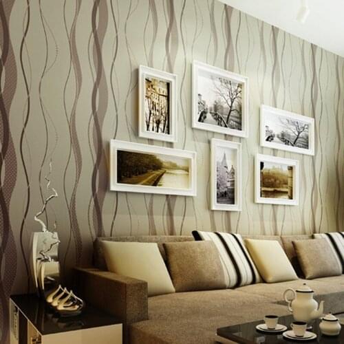 Q QIHANG Modern Simple Striped Fiber Non- woven Wallpaper For Bedroom Or Living Rooms TV background 0.53m*10m=5.3m2