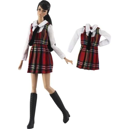 High School Unifor Barbiem Dress Outfit Set for Barbie 11 Inches BJD FR SD Doll Clothes Dollhouse Roll Play Accessories