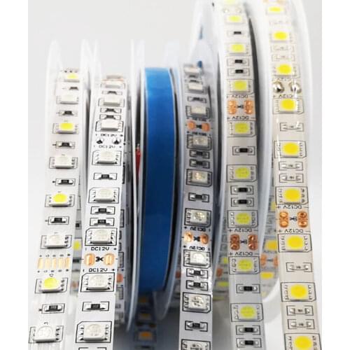 5V 12V 24V LED Light Strip TV Backlight Waterproof SMD 5050 5M Warm White 5 12 24 V Volt RGB LED Strip Light For Room Bedroom