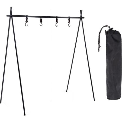 ShineTrip Outdoor Cookware Hanging Rack Triangular Pot Pan Camping Light Tools Hanging Campsite Storage Rack Hook Clothes Hanger