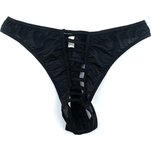 High-Quality Man Underwear Sexy Fishnet Open Crotch Briefs Thong T-Back G-String Thong T-Back G-String High Elasticity