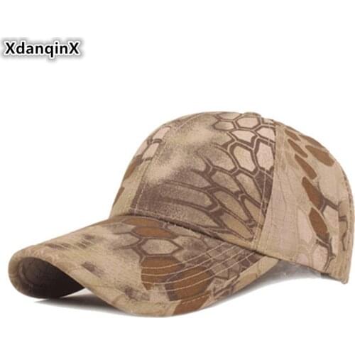 XdanqinX Summer Womens Leopard Baseball Cap Mesh Hat Breathable Sports Caps Adjustable Size Mens Jungle Camouflage Fishing Cap