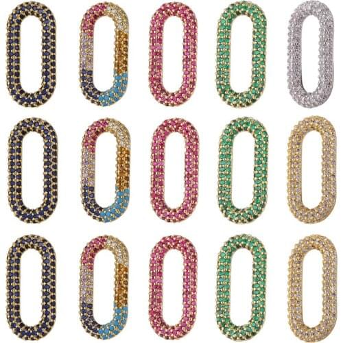 DIY Jewelry Components Luxurious Full Pave AAA Cubic Zirconia Oval Closure Clasps For Women Jewelry Making Accessories