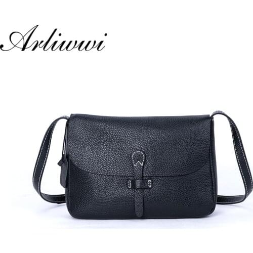 100% REAL LEATHER Top Quality Flap Messenger Bags For Women Soft Cowhide Cross Body Handbags New