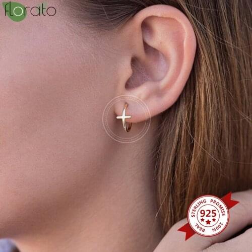 In-Ear Earring 925 Silver Ear Needle Geometric Prevent Allergy CZ Gold Stud Earrings Womens Custom Luxury Wedding Accessories