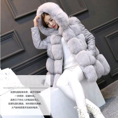 Womens Fur Coat Autumn Winter Warm Faux Fur Coat Female Elegant Fox Fur Vest Streetwear Plus Size 4XL chaqueta mujer