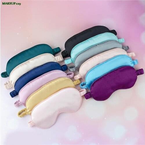 1Pc Silk Eyeshade Sleeping Eye Mask Cover Eyepatch Blindfold Solid Portable New Rest Relax Eye Shade Cover Soft Pad HOT