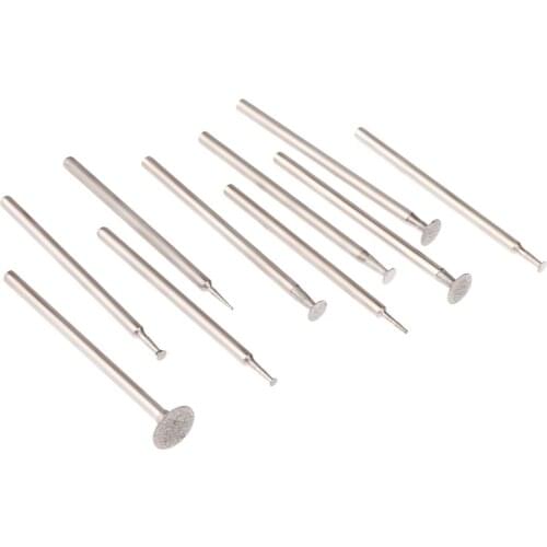 10Pcs 0.5-8mm Ultra-Thin T Head Grinding Bit Diamond Mounted Point Grinding Head Stone Jade Carving Polishing Engraving Tools