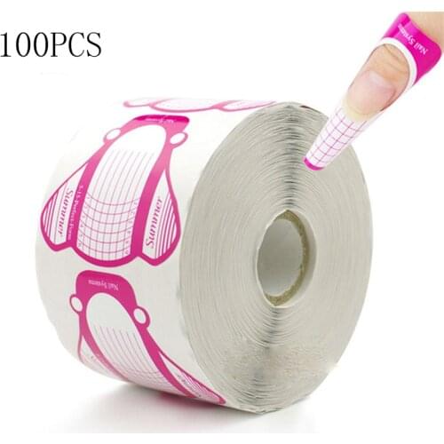 100Pcs Professional Nail Forms Nail Extension Forms Women Salon French Acrylic Nail Sticker Art Tools